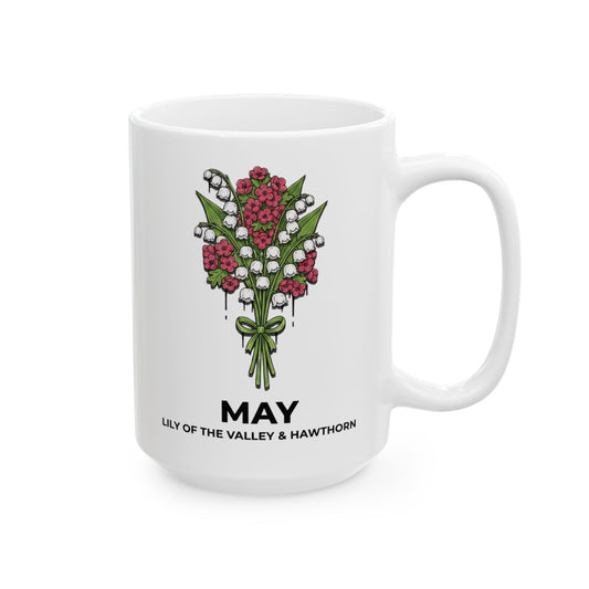 May Birth Flower Lily of the Valley Mug | 15oz Ceramic