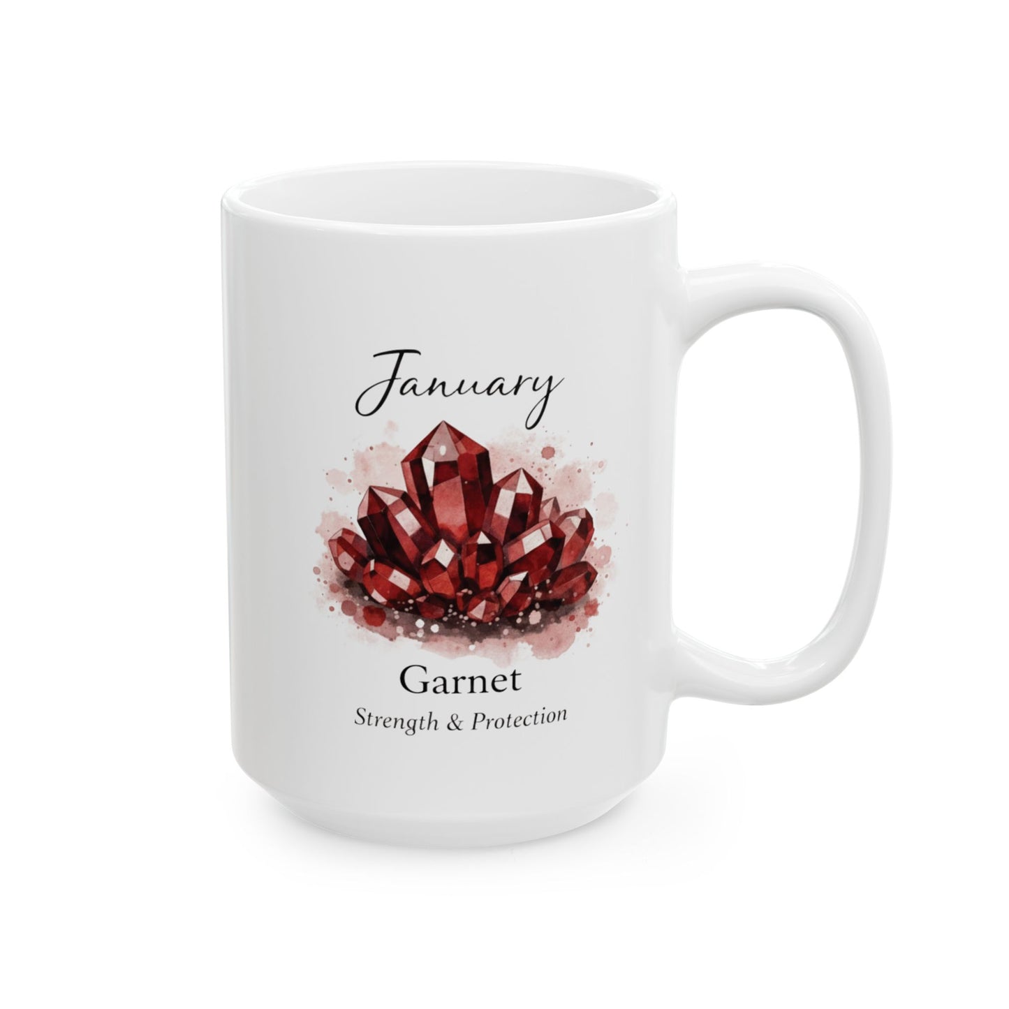 January Birthstone Coffee Mug — Garnet 11oz & 15oz Ceramic