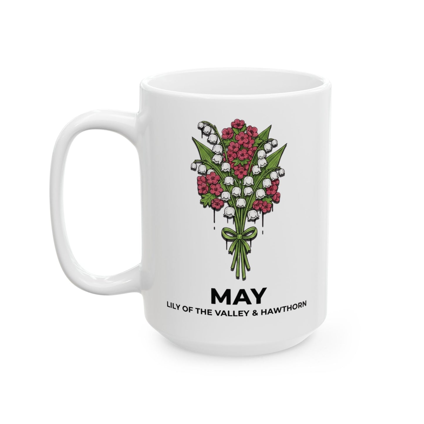 May Birth Flower Lily of the Valley Mug | 15oz Ceramic