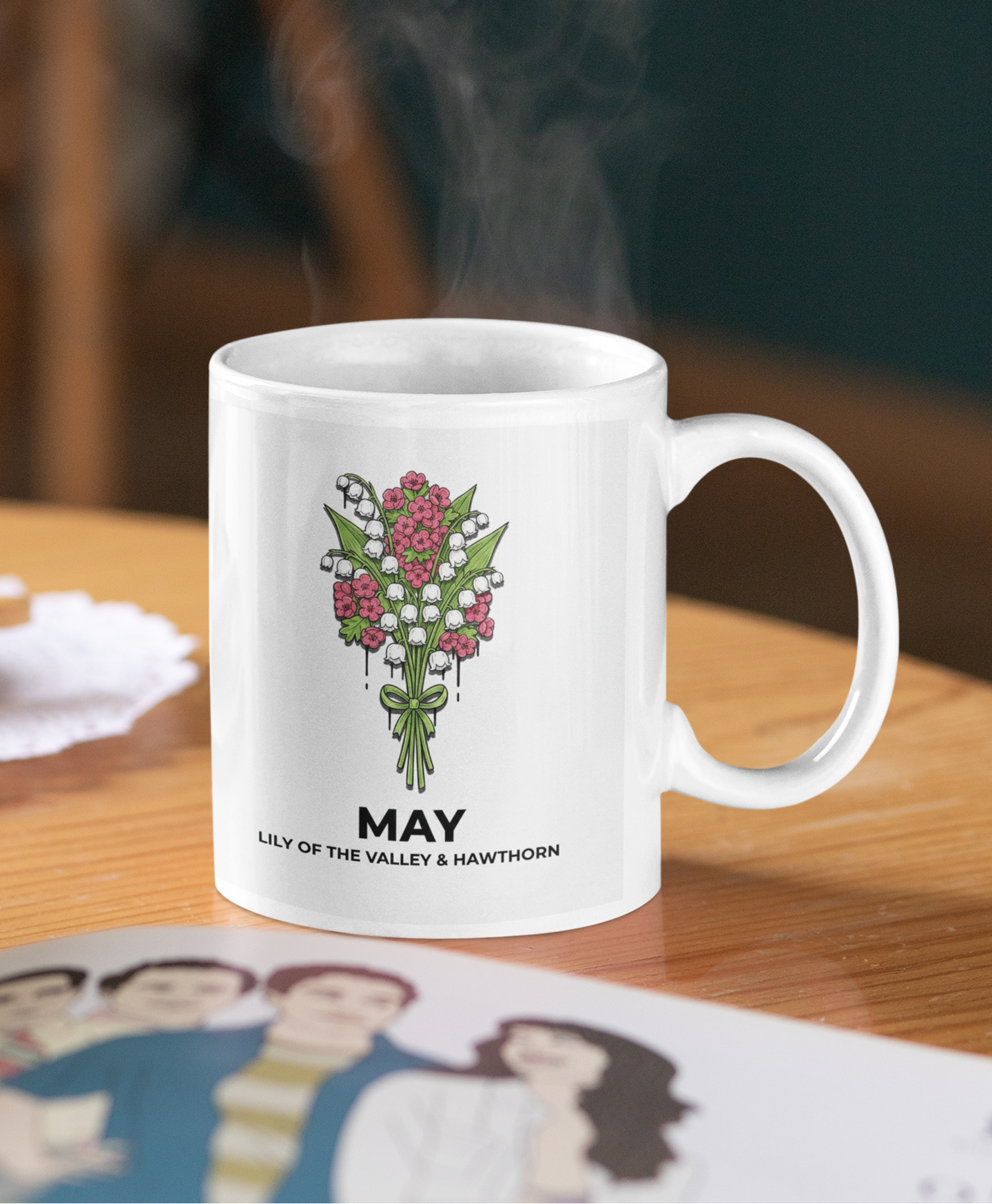 May Birth Flower Lily of the Valley Mug | 15oz Ceramic