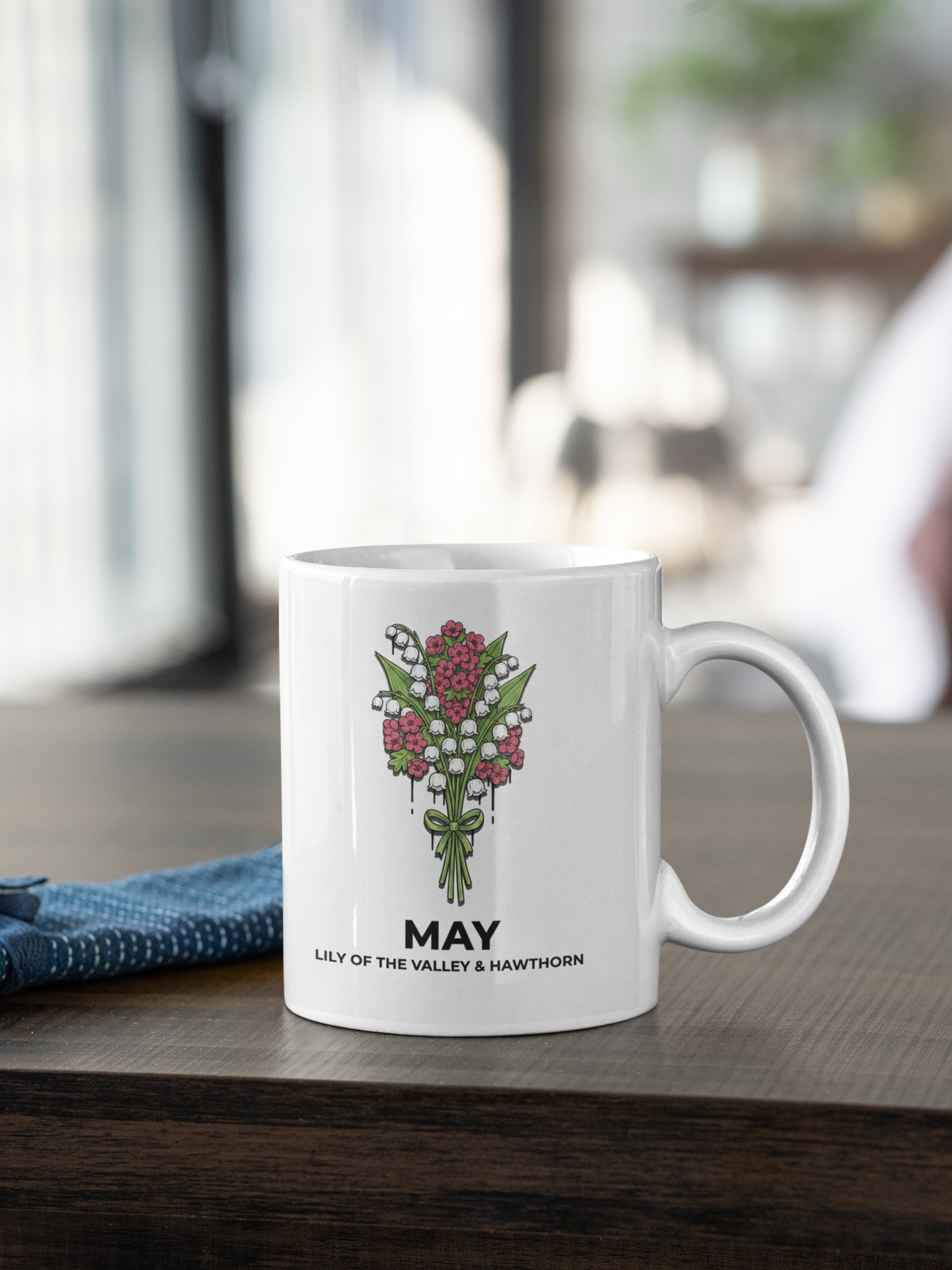 May Birth Flower Lily of the Valley Mug | 15oz Ceramic