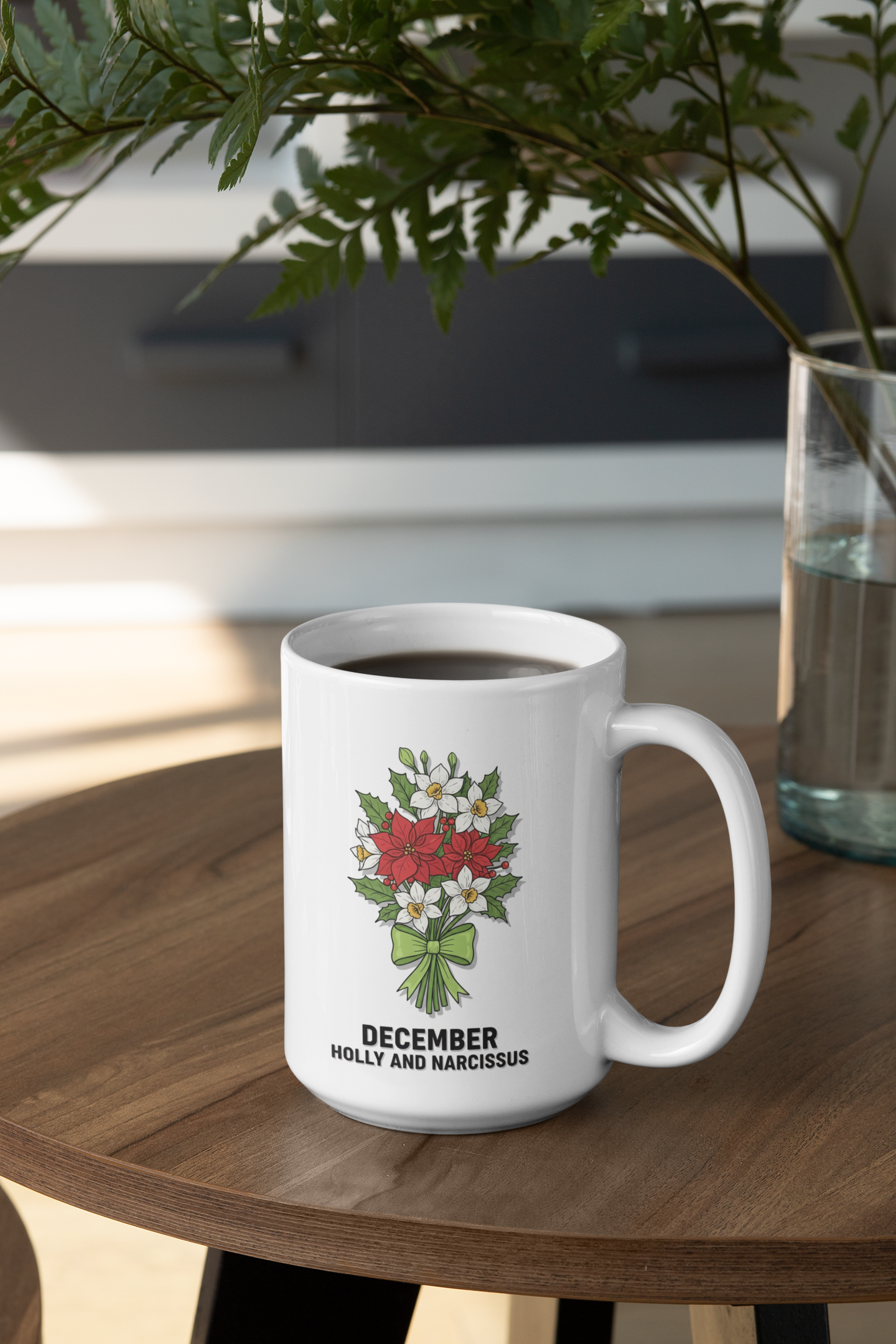 December Birth Flowers Holly and Narcissus