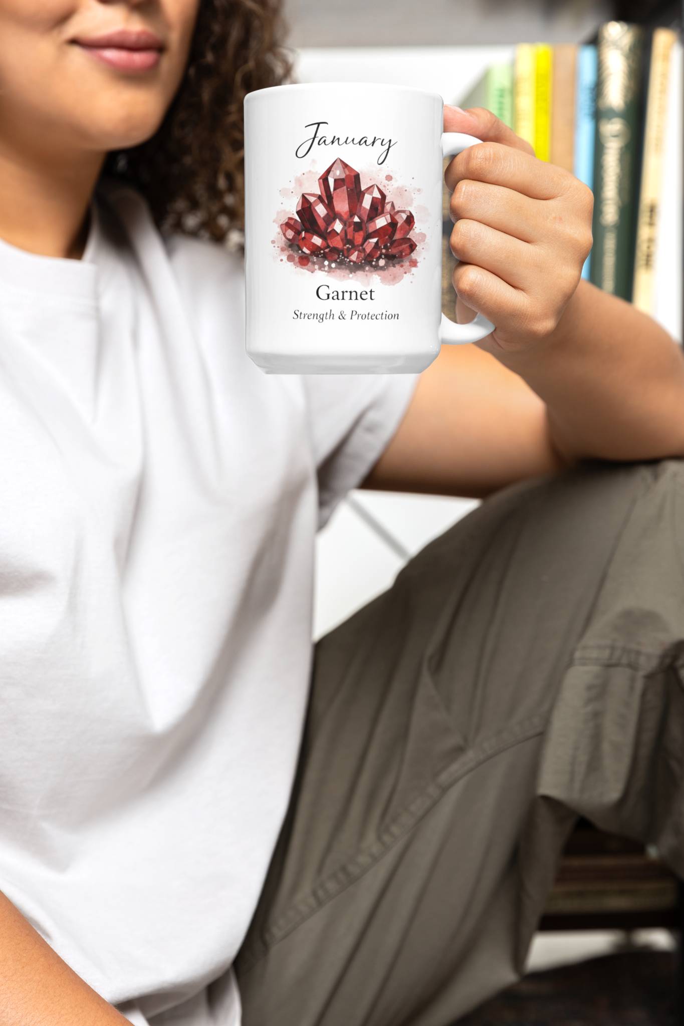 January Birthstone Coffee Mug — Garnet 11oz & 15oz Ceramic