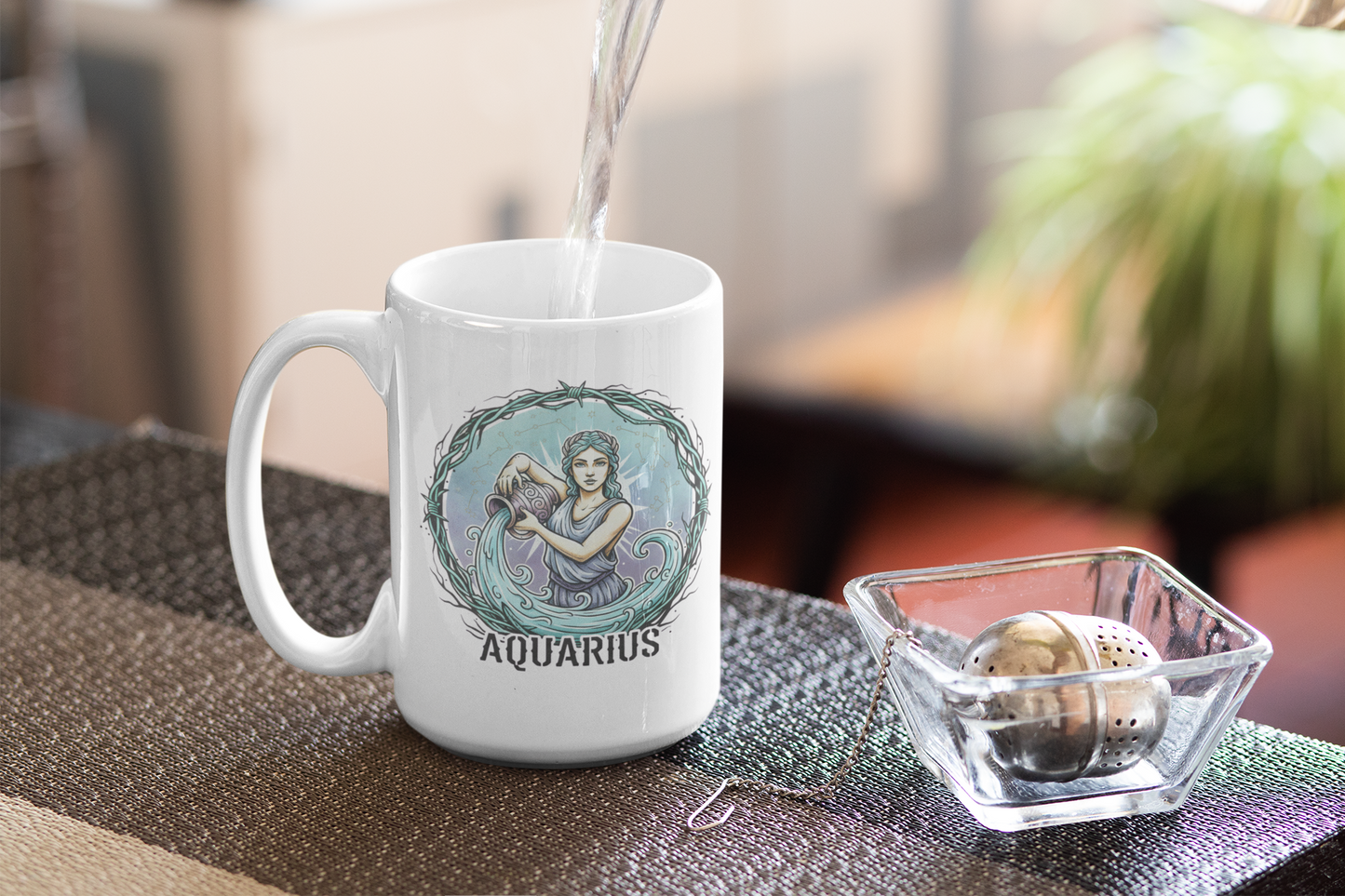Aquarius Zodiac Coffee Mug | Astrology Ceramic Mug 15oz