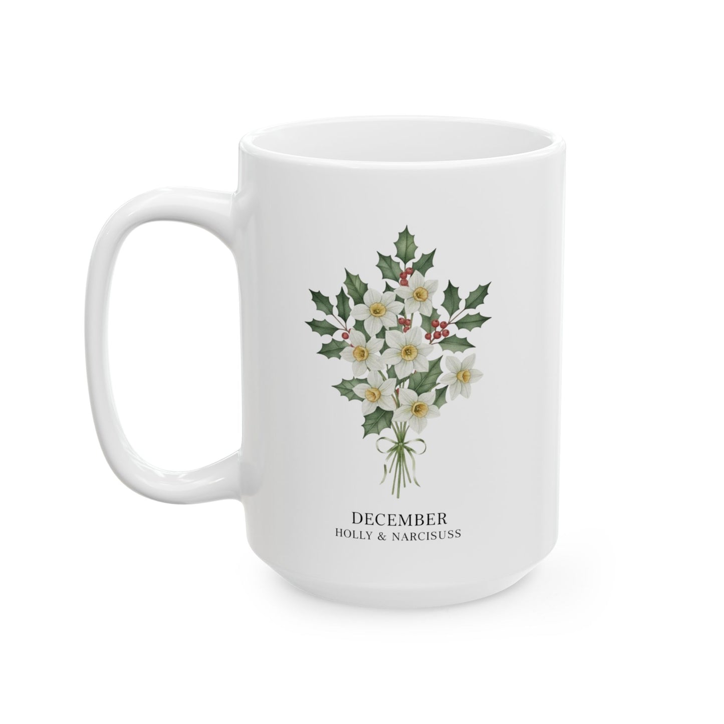 December Birth Flowers Holly and Narcissus
