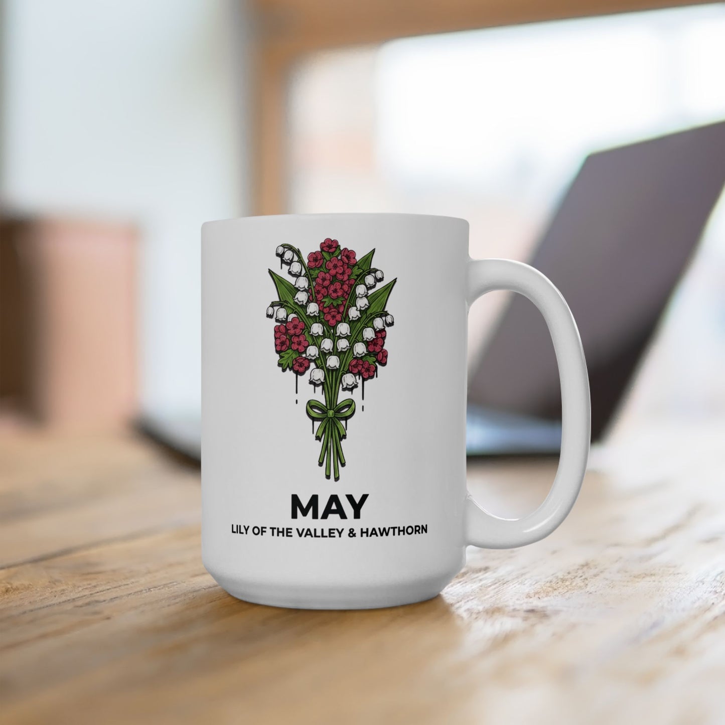 May Birth Flower Lily of the Valley Mug | 15oz Ceramic
