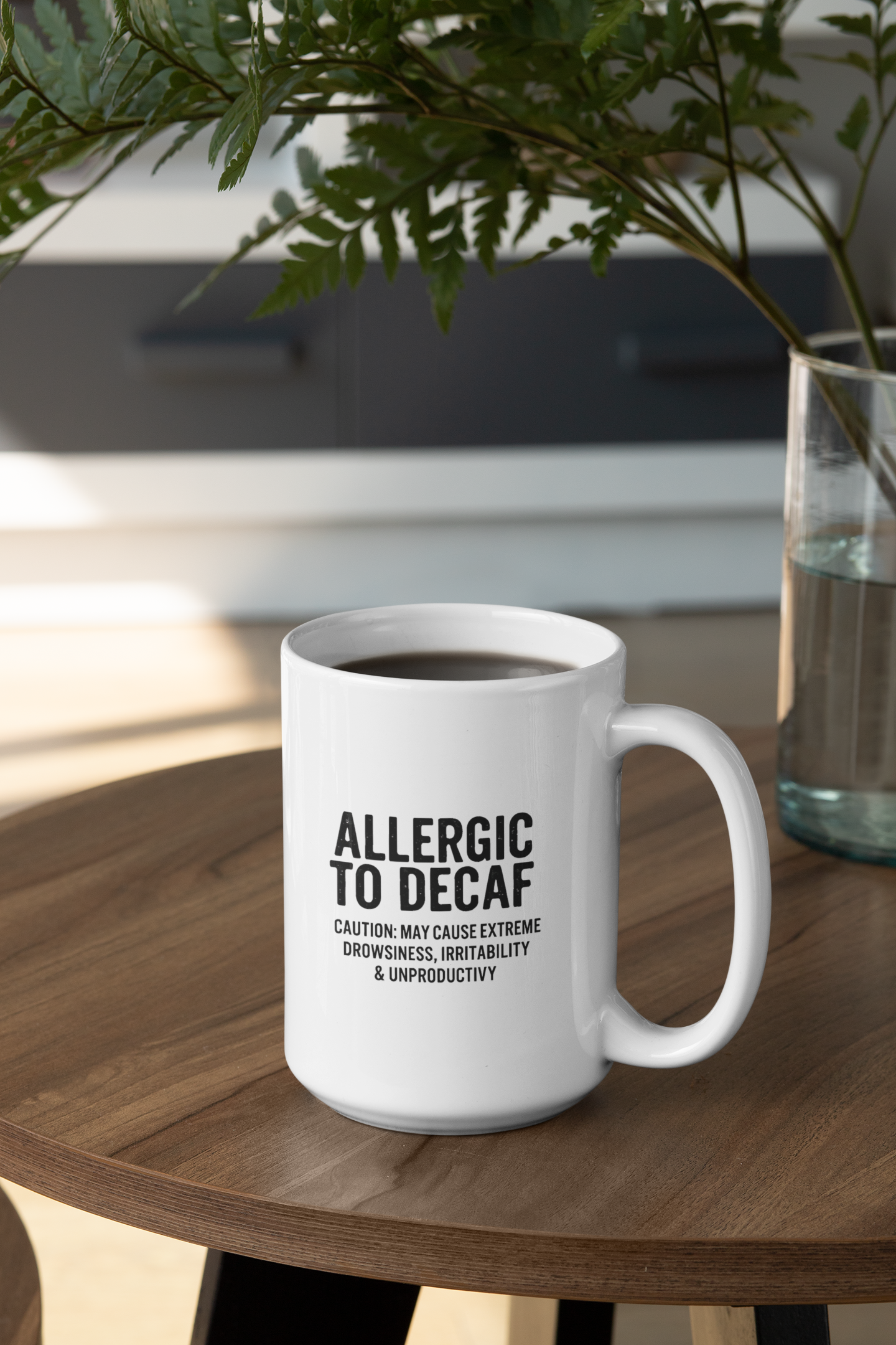 Allergic to Decaf Ceramic Mug | Coffee Lover Mug