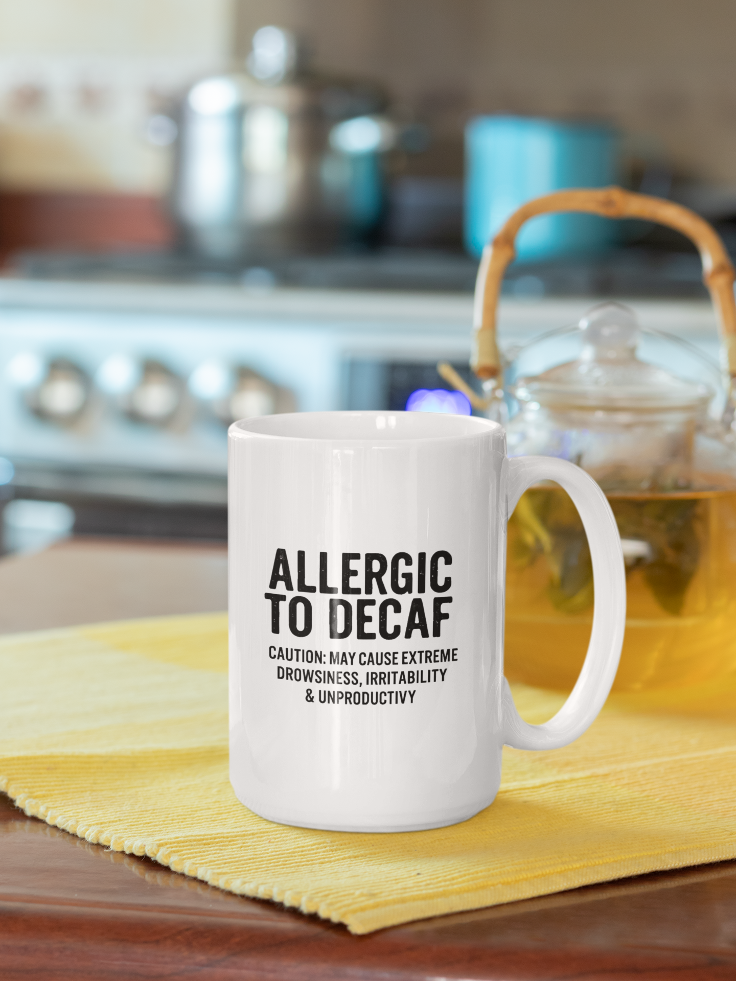 Allergic to Decaf Ceramic Mug | Coffee Lover Mug